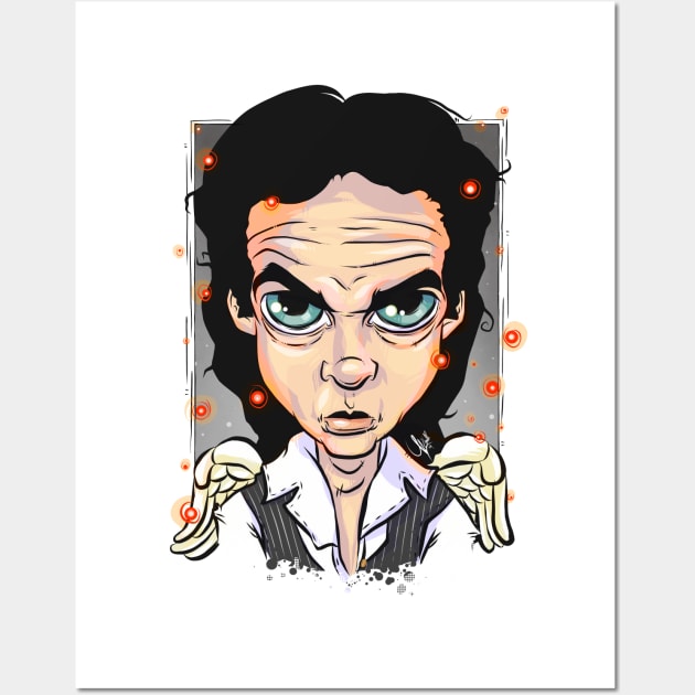 Pop Culture Caricature #18 - Nick Cave Wall Art by yazgar